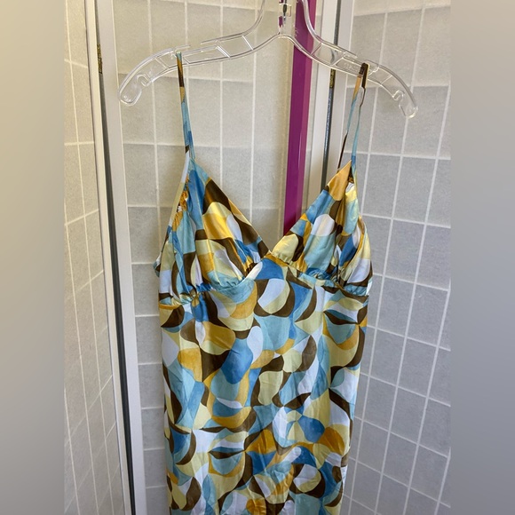 Abercrombie & Fitch Strapless Dress in Blue, Yellow, and Brown - Picture 7 of 12